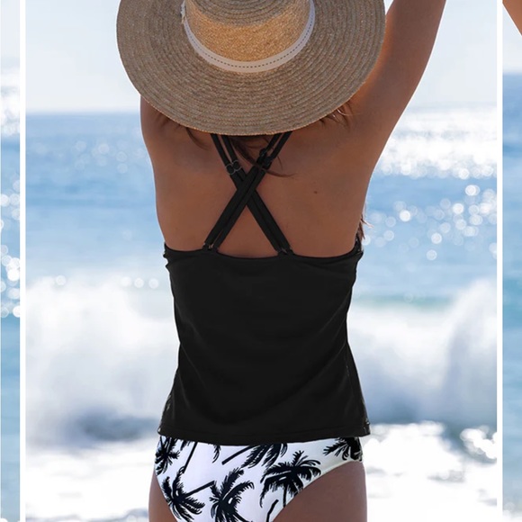 Beachissi tankini. Black top with lace band, black and white bottom. Never worn - Picture 4 of 7